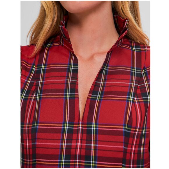 Tuckernuck Royal Stewart Tartan Palmerston Dress L large plaid ruffle collar - Picture 4 of 12